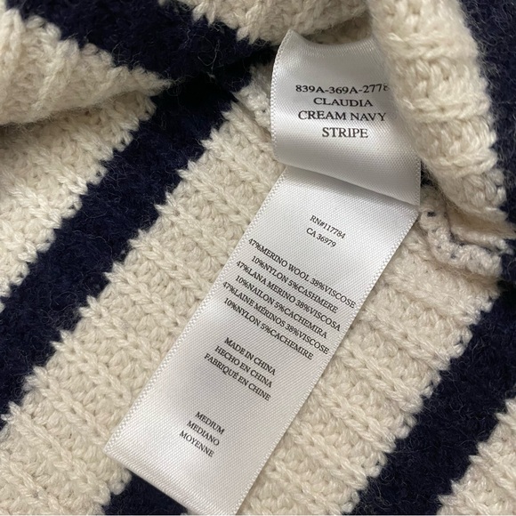 Rails Claudia cream & navy stripe wool blend sweater - Picture 9 of 9